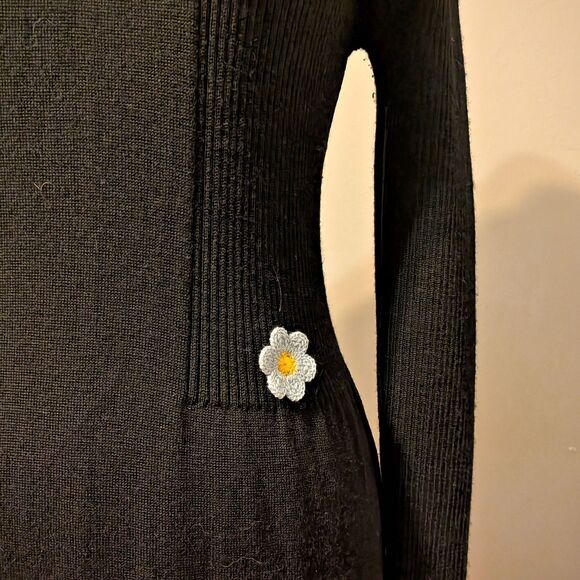 Vintage 70s Jon Michel Wool Maxi Dress Collared Dark Academia 13/14 - FLAWED - Picture 10 of 12